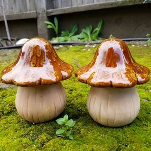Decorative garden ceramic mushrooms